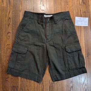 Amazon Essentials Mens Cargo Shorts Olive Green 100% Cotton 29 Utility Hiking